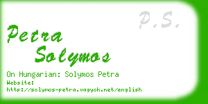 petra solymos business card